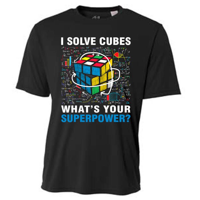 Vintage I Solve Cubes Superpower Funny Speed Cubing Cooling Performance Crew T-Shirt