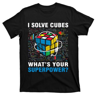 Vintage I Solve Cubes Superpower Funny Speed Cubing T-Shirt