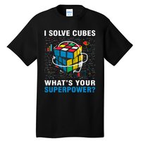 Vintage I Solve Cubes Superpower Funny Speed Cubing Tall T-Shirt