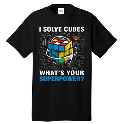 Vintage I Solve Cubes Superpower Funny Speed Cubing Tall T-Shirt