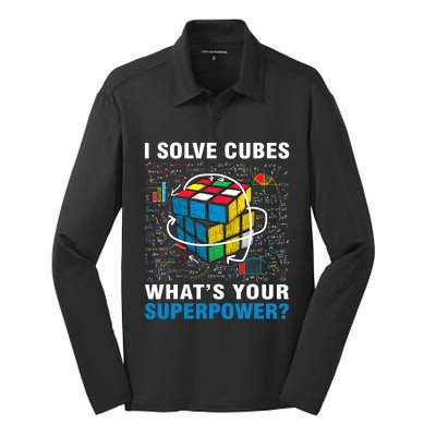 Vintage I Solve Cubes Superpower Funny Speed Cubing Silk Touch Performance Long Sleeve Polo