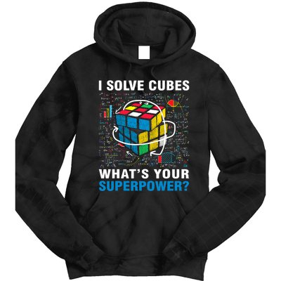 Vintage I Solve Cubes Superpower Funny Speed Cubing Tie Dye Hoodie