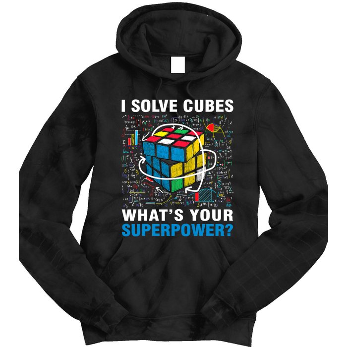 Vintage I Solve Cubes Superpower Funny Speed Cubing Tie Dye Hoodie