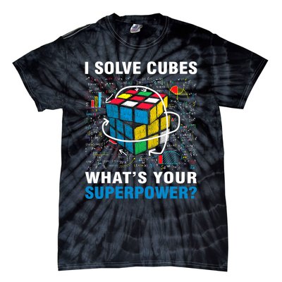 Vintage I Solve Cubes Superpower Funny Speed Cubing Tie-Dye T-Shirt