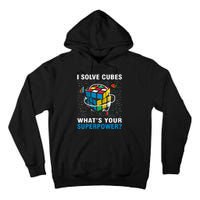 Vintage I Solve Cubes Superpower Funny Speed Cubing Tall Hoodie