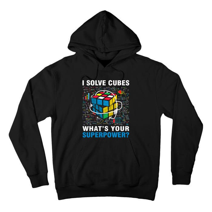 Vintage I Solve Cubes Superpower Funny Speed Cubing Tall Hoodie