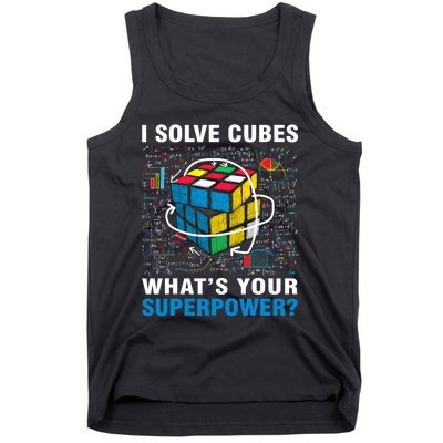 Vintage I Solve Cubes Superpower Funny Speed Cubing Tank Top