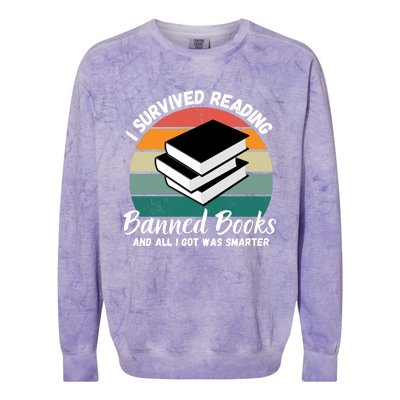 Vintage I Survived Reading Banned Books Book Bookaholic Colorblast Crewneck Sweatshirt