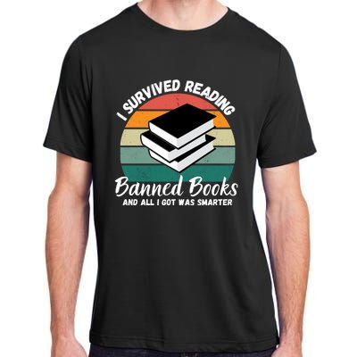 Vintage I Survived Reading Banned Books Book Bookaholic Adult ChromaSoft Performance T-Shirt