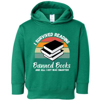 Vintage I Survived Reading Banned Books Book Bookaholic Toddler Hoodie