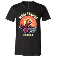 Vintage Ikaika Strong Maui Hawaii Island I Love Hawaii V-Neck T-Shirt