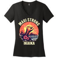 Vintage Ikaika Strong Maui Hawaii Island I Love Hawaii Women's V-Neck T-Shirt