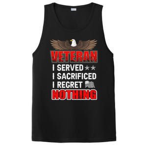 Veteran I Served I Sacrificed I Regret Nothing Gift PosiCharge Competitor Tank