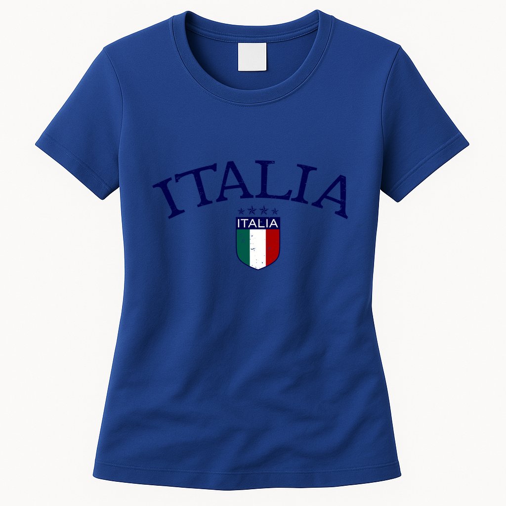 Vintage Italia Soccer Funny Gift Womens T-Shirt