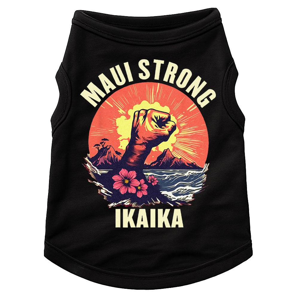 Vintage Ikaika Strong Maui Hawaii Island I Love Hawaii Doggie Tank