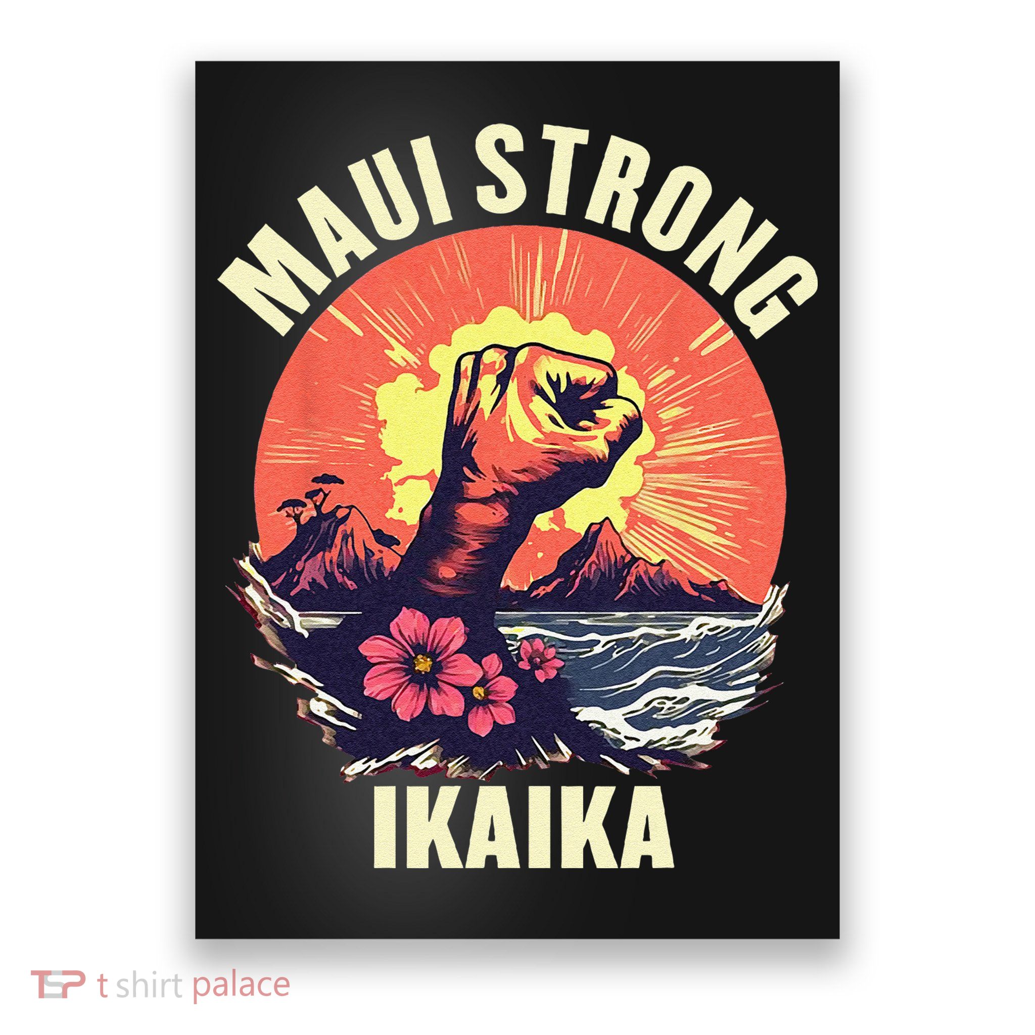 Vintage Ikaika Strong Maui Hawaii Island I Love Hawaii Poster