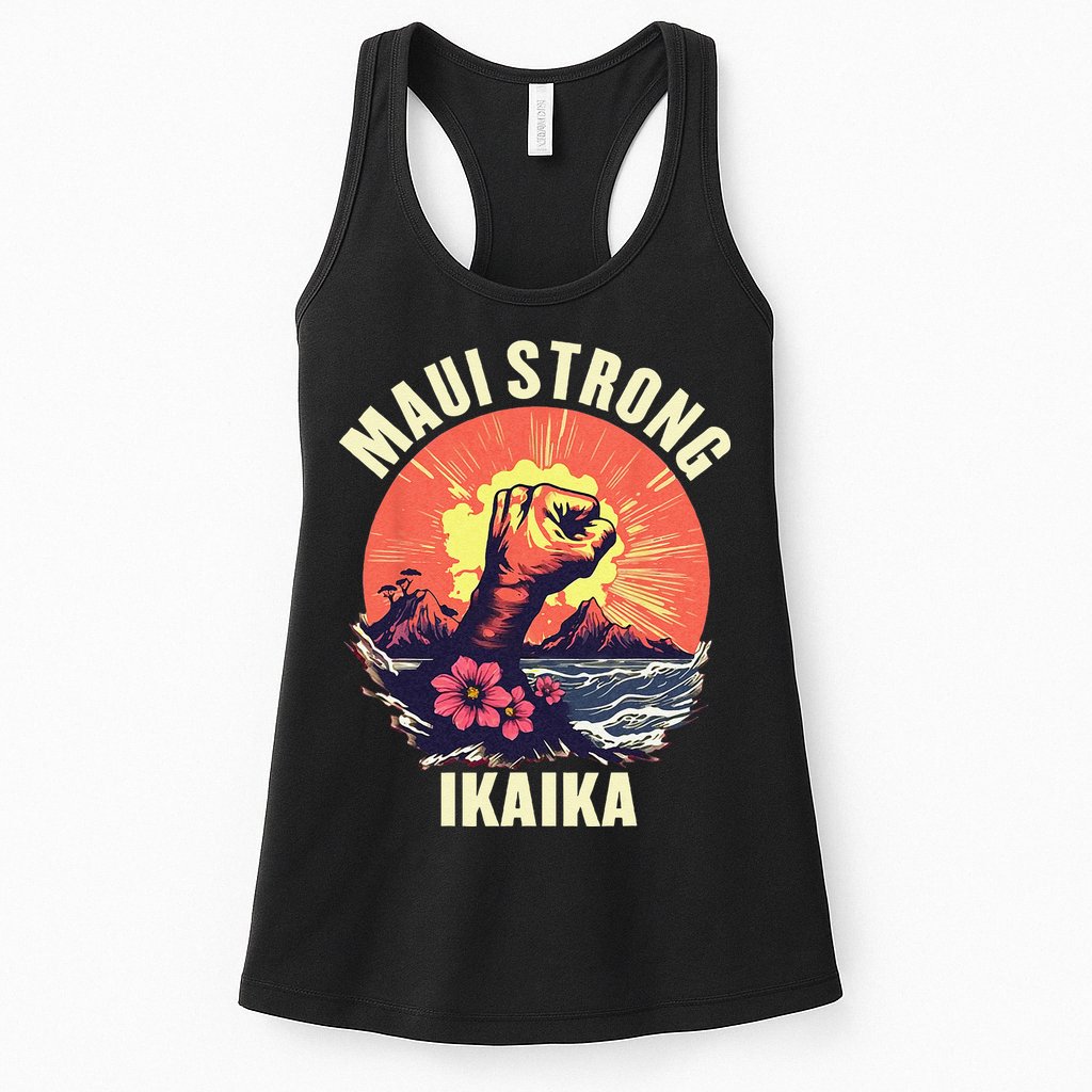 Vintage Ikaika Strong Maui Hawaii Island I Love Hawaii Womens Tank Top
