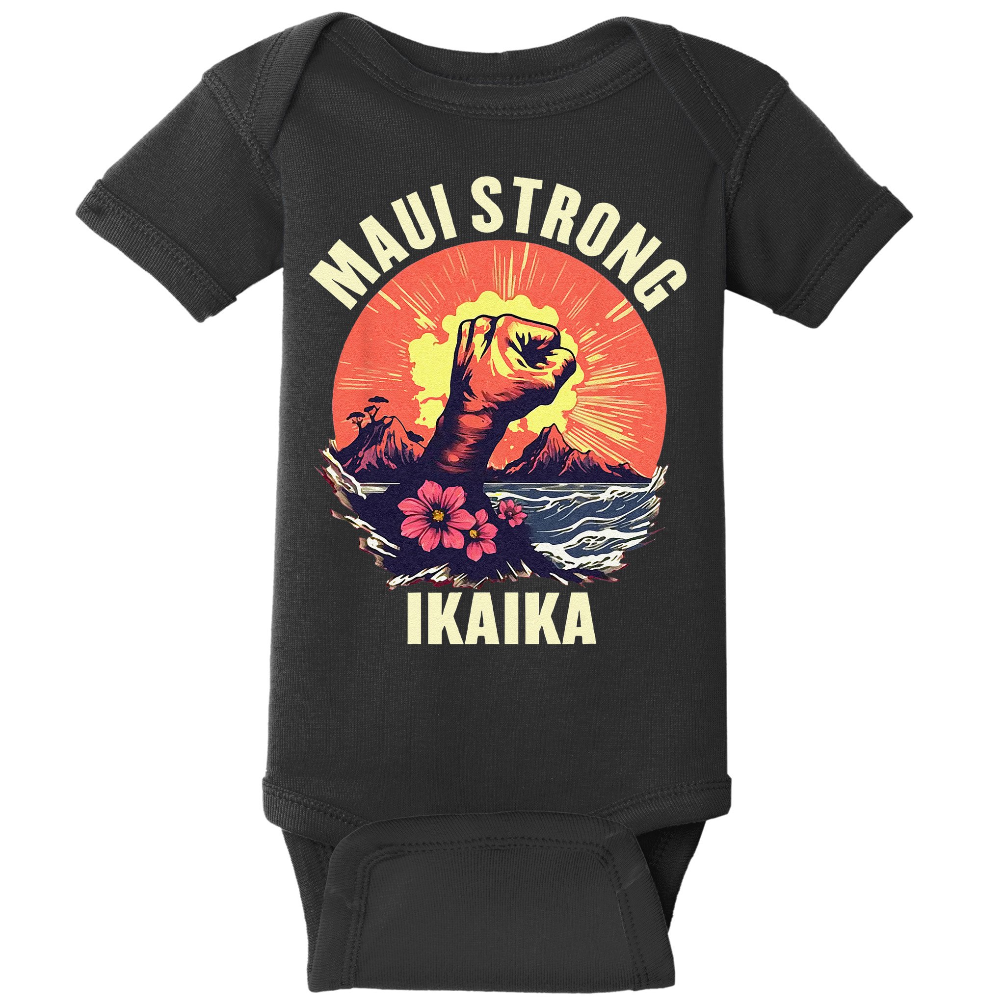 Vintage Ikaika Strong Maui Hawaii Island I Love Hawaii Baby Bodysuit