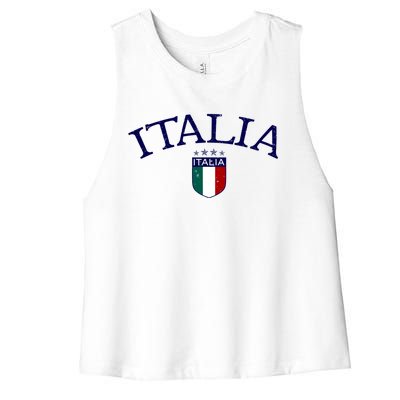 Vintage Italia Soccer Gift Women's Racerback Cropped Tank