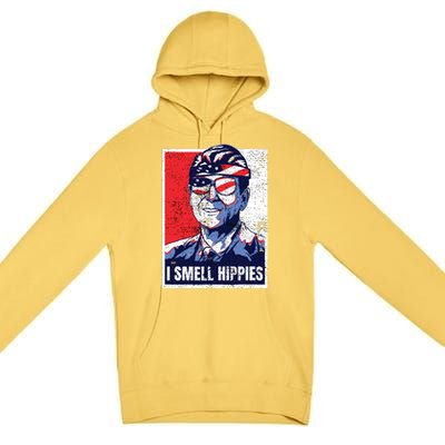 Vintage I Smell Hippies 4th Of July Merica Premium Pullover Hoodie