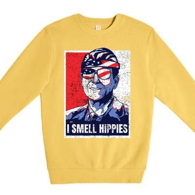 Vintage I Smell Hippies 4th Of July Merica Premium Crewneck Sweatshirt