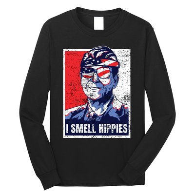 Vintage I Smell Hippies 4th Of July Merica Long Sleeve Shirt