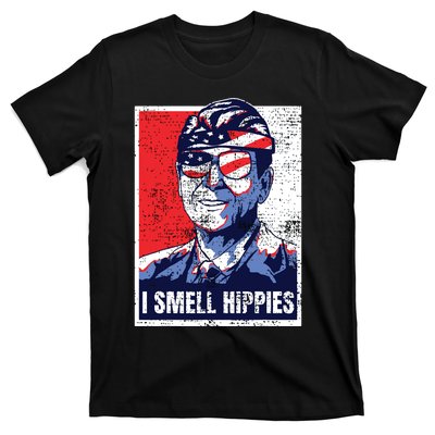 Vintage I Smell Hippies 4th Of July Merica T-Shirt