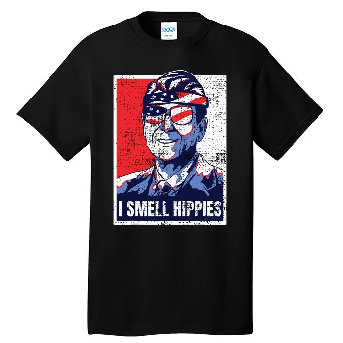 Vintage I Smell Hippies 4th Of July Merica Tall T-Shirt