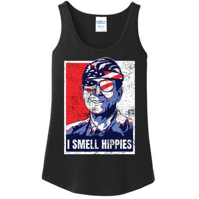 Vintage I Smell Hippies 4th Of July Merica Ladies Essential Tank