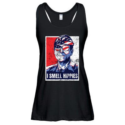 Vintage I Smell Hippies 4th Of July Merica Ladies Essential Flowy Tank