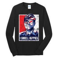 Vintage I Smell Hippies 4th Of July Merica Tall Long Sleeve T-Shirt