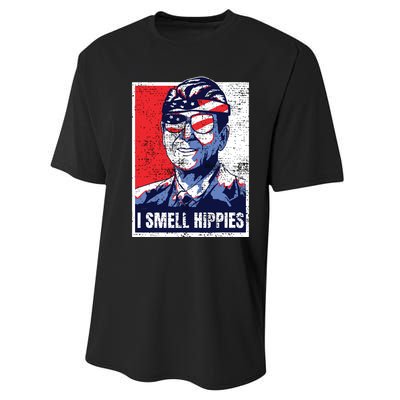 Vintage I Smell Hippies 4th Of July Merica Performance Sprint T-Shirt