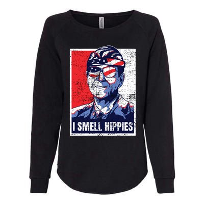 Vintage I Smell Hippies 4th Of July Merica Womens California Wash Sweatshirt