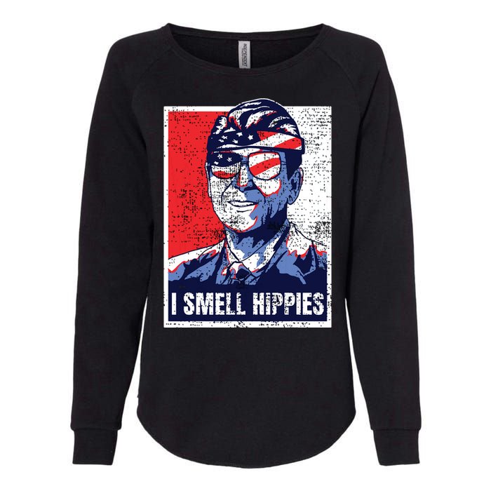 Vintage I Smell Hippies 4th Of July Merica Womens California Wash Sweatshirt