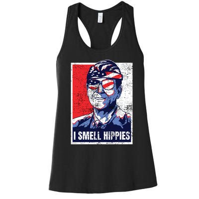 Vintage I Smell Hippies 4th Of July Merica Women's Racerback Tank