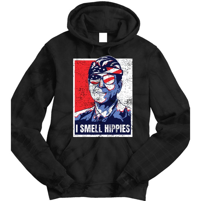 Vintage I Smell Hippies 4th Of July Merica Tie Dye Hoodie