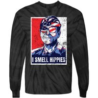 Vintage I Smell Hippies 4th Of July Merica Tie-Dye Long Sleeve Shirt