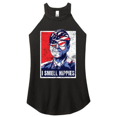 Vintage I Smell Hippies 4th Of July Merica Women's Perfect Tri Rocker Tank