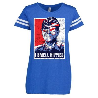 Vintage I Smell Hippies 4th Of July Merica Enza Ladies Jersey Football T-Shirt