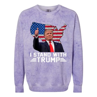 Vintage I Stand With Trump Pro Trump Supporter Colorblast Crewneck Sweatshirt