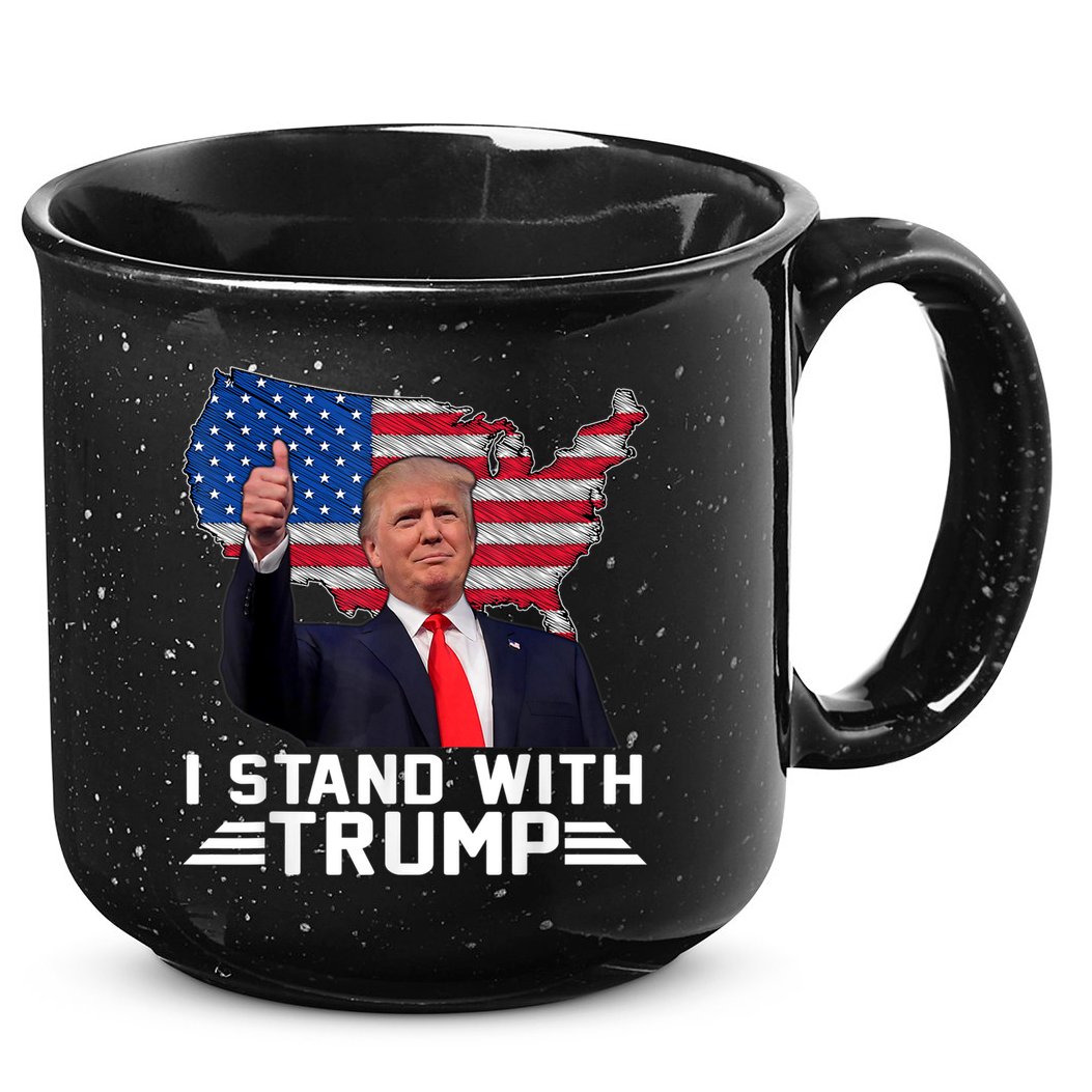 Vintage I Stand With Trump Pro Trump Supporter 15oz Campfire Ceramic Mug