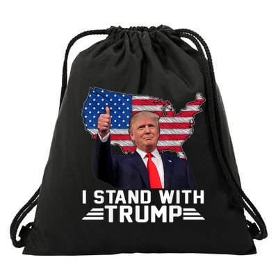 Vintage I Stand With Trump Pro Trump Supporter Drawstring Bag