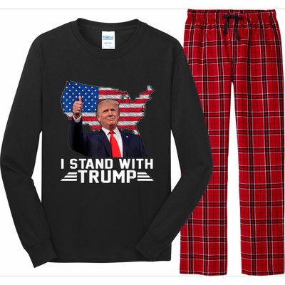 Vintage I Stand With Trump Pro Trump Supporter Long Sleeve Pajama Set