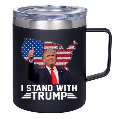 Vintage I Stand With Trump Pro Trump Supporter 12oz Stainless Steel Coffee Mug