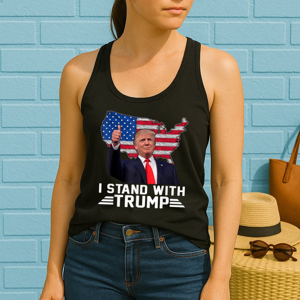 Vintage I Stand With Trump Pro Trump Supporter Womens Tank Top