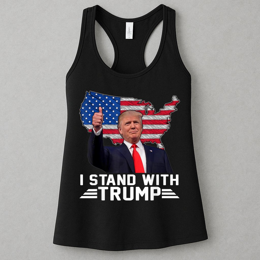 Vintage I Stand With Trump Pro Trump Supporter Womens Tank Top