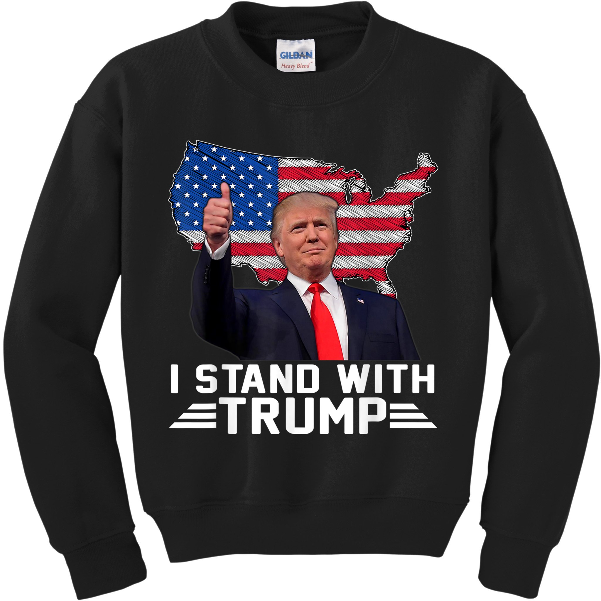 Vintage I Stand With Trump Pro Trump Supporter Kids Sweatshirt