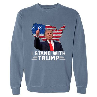 Vintage I Stand With Trump Pro Trump Supporter Garment-Dyed Sweatshirt