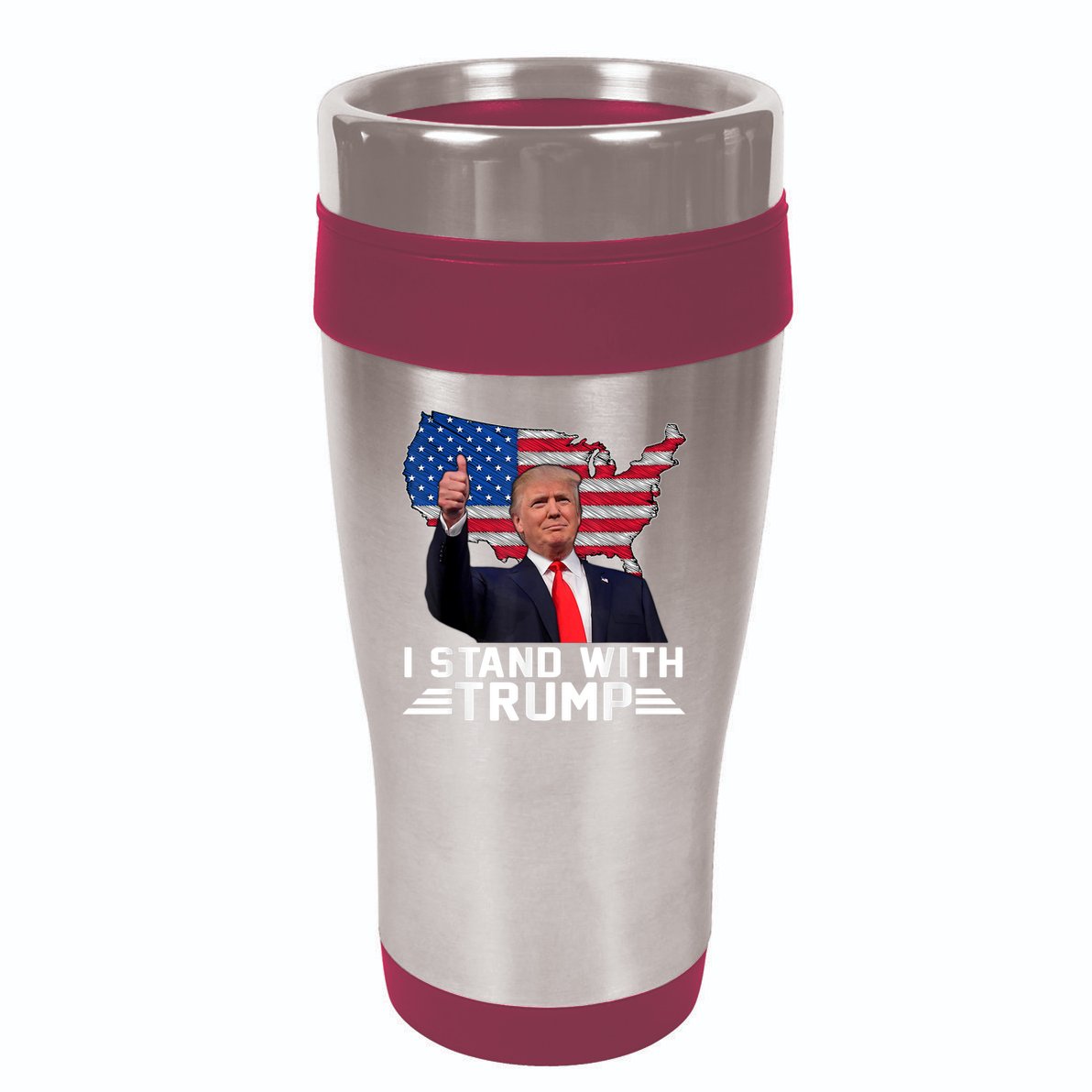 Vintage I Stand With Trump Pro Trump Supporter 16oz Travel Tumbler