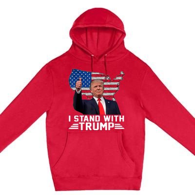 Vintage I Stand With Trump Pro Trump Supporter Premium Pullover Hoodie